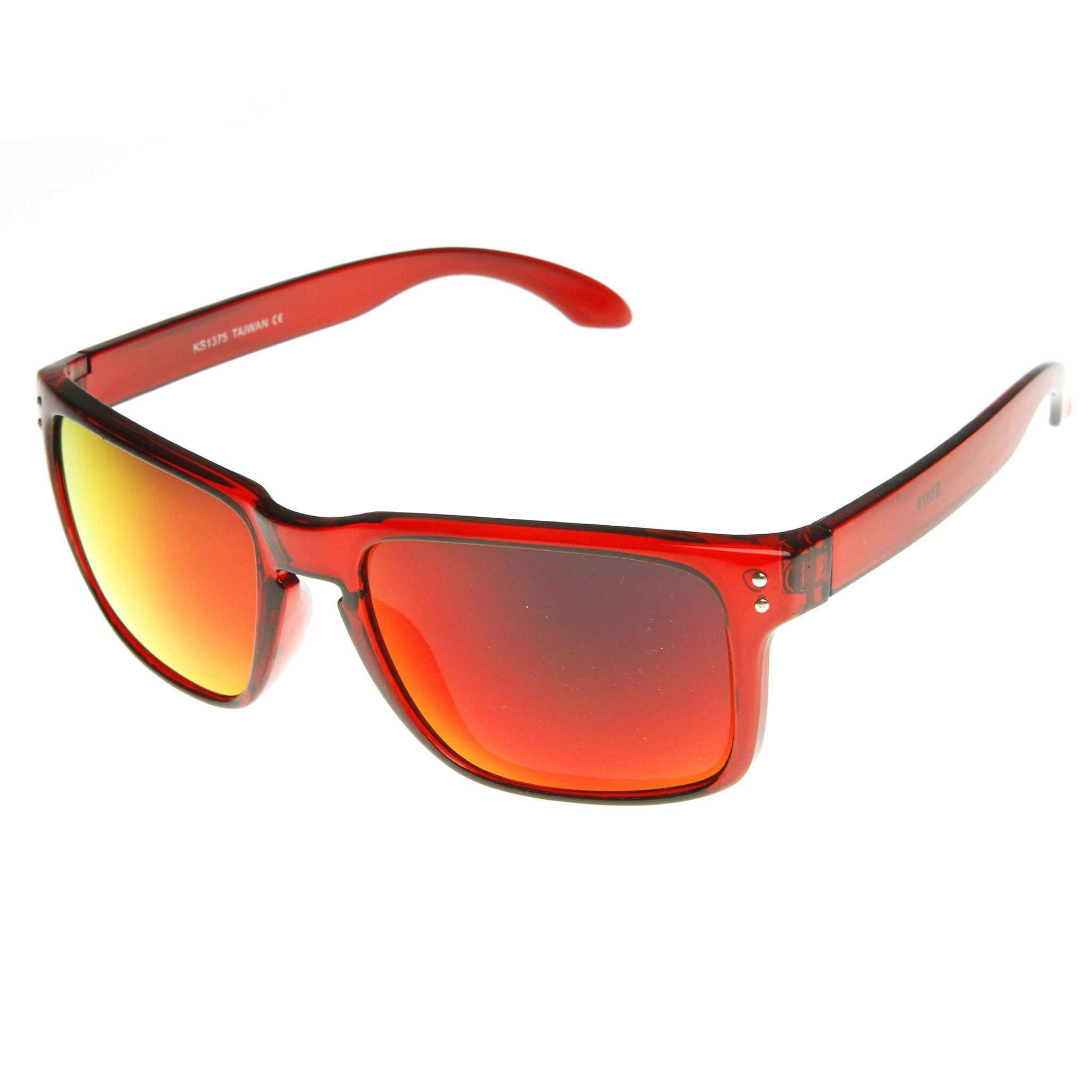 Action Sports Candy Color Flash Revo Lens Square Aviator Sunglasses 8684