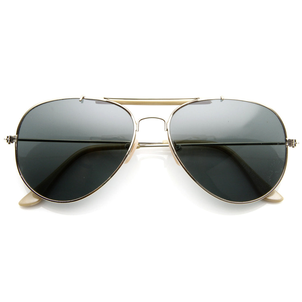 Classic Outdoorsman Style Metal Aviator Sunglasses 55mm 8837