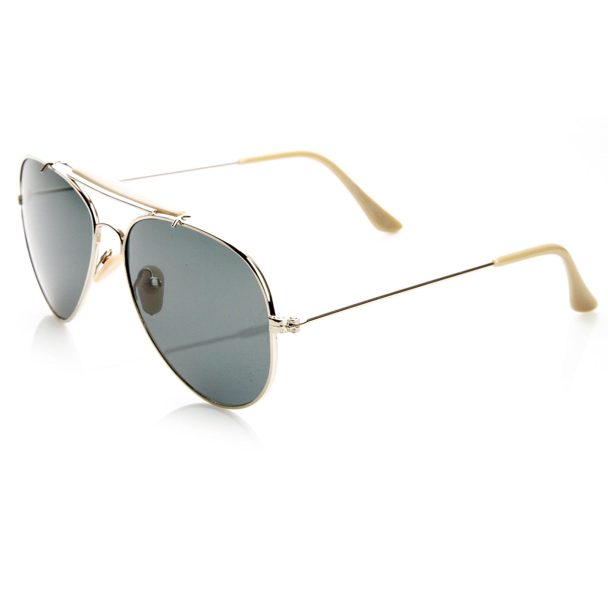 Classic Outdoorsman Style Metal Aviator Sunglasses 55mm 8837