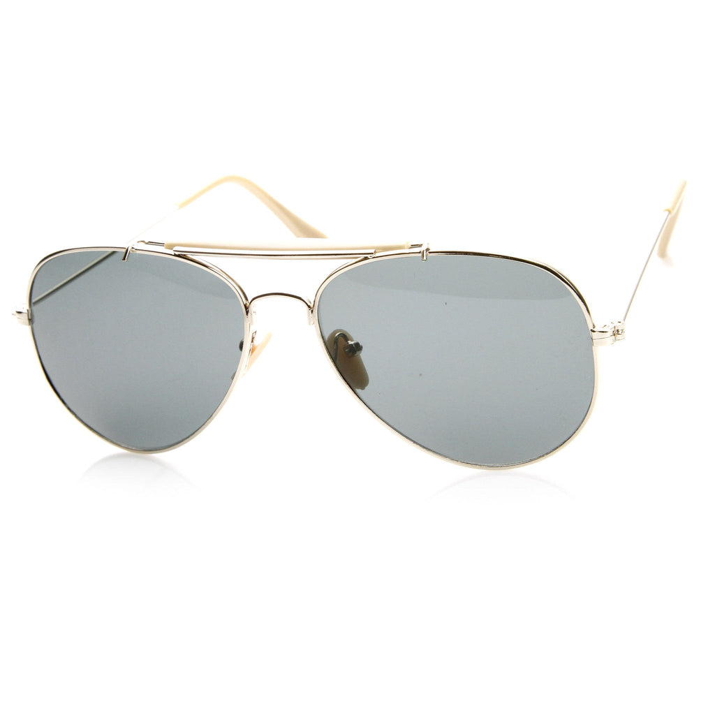 Classic Outdoorsman Style Metal Aviator Sunglasses 55mm 8837