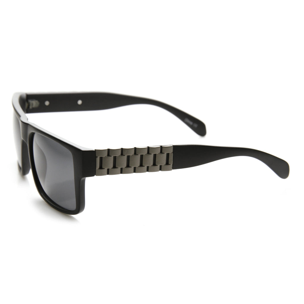 Bold Frame Flat Top Watch Bracelet Band Aviator Sunglasses 9478