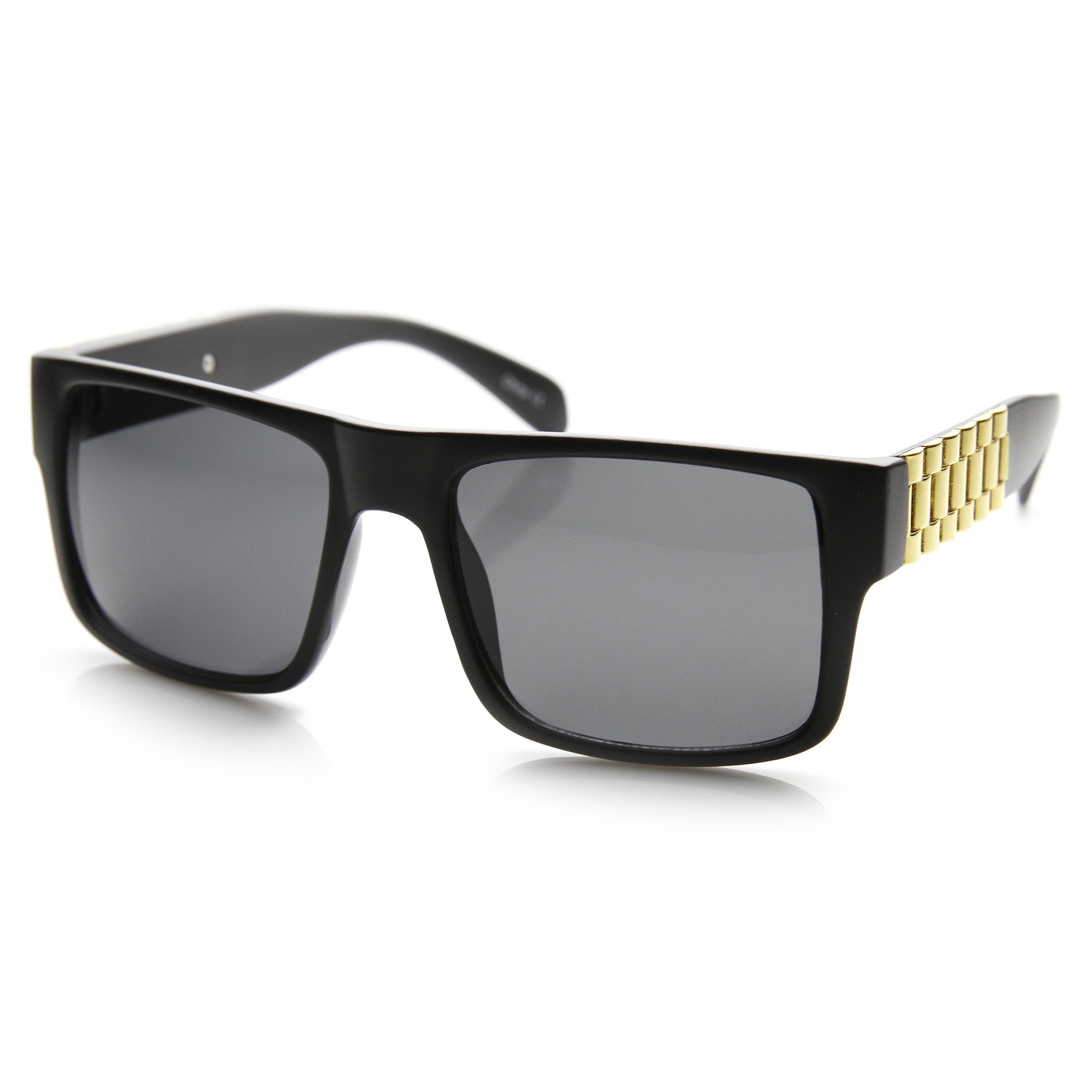 Bold Frame Flat Top Watch Bracelet Band Aviator Sunglasses 9478