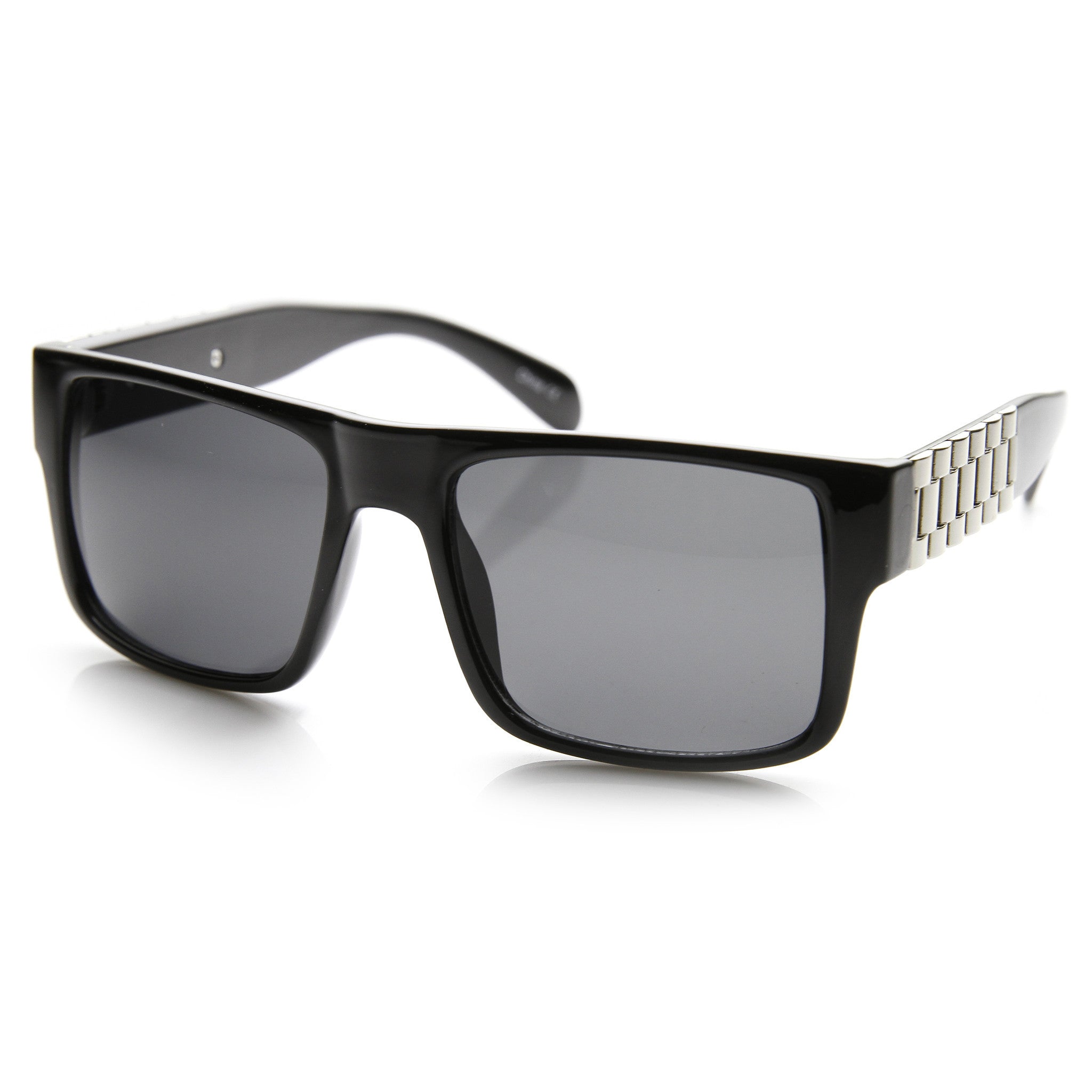 Bold Frame Flat Top Watch Bracelet Band Aviator Sunglasses 9478