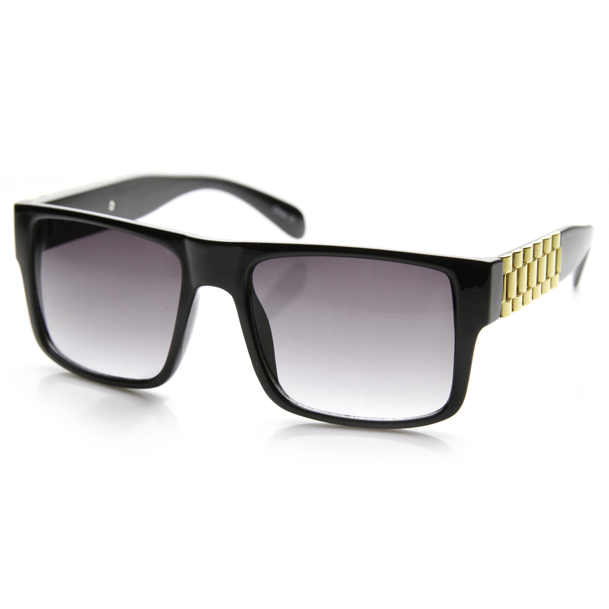 Bold Frame Flat Top Watch Bracelet Band Aviator Sunglasses 9478