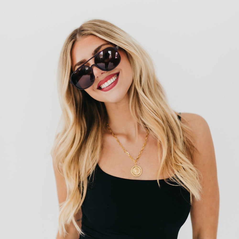 Amber Aviator Sunglasses
