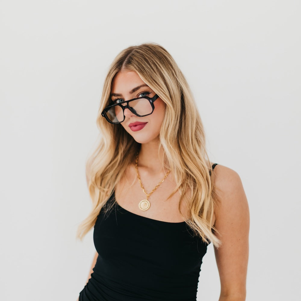 Black Retro Blue Light Glasses